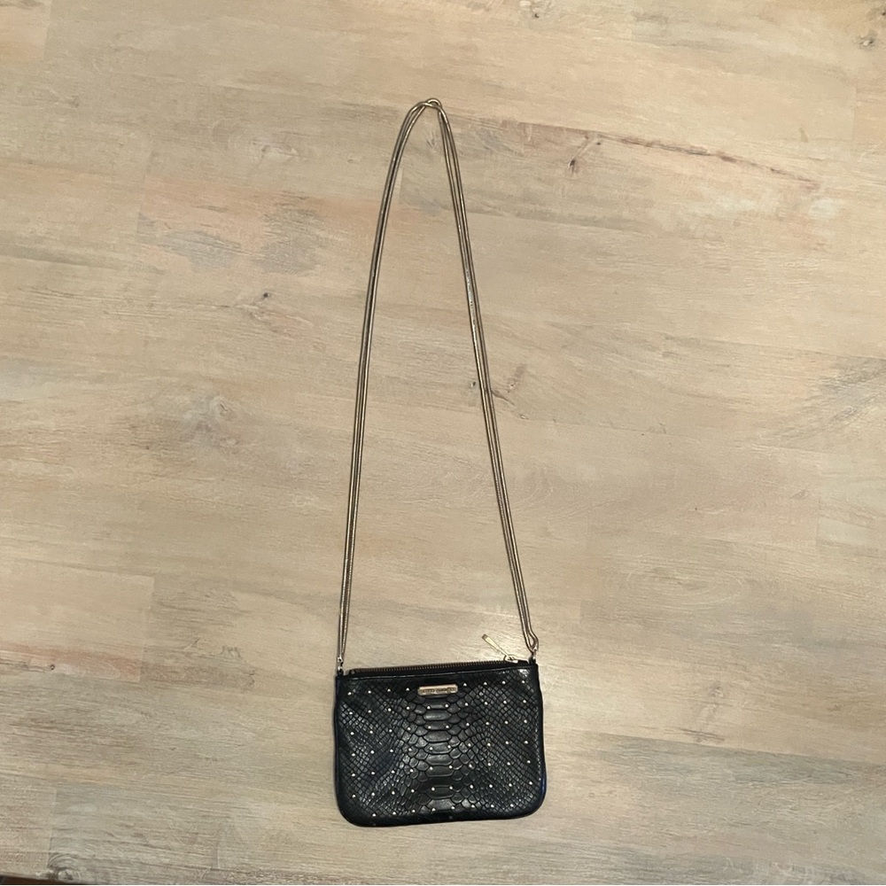 Rebecca Minkoff Crossbody Wallet Clutch with Gold Studs